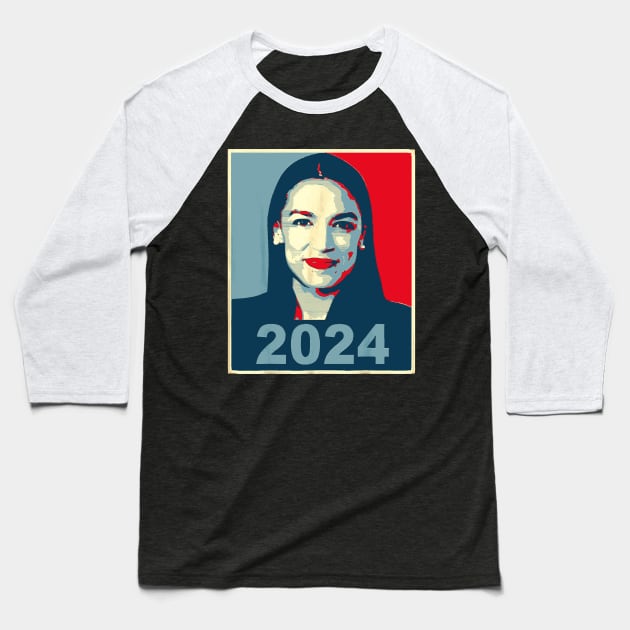 AOC 2024 Baseball T-Shirt by psanchez